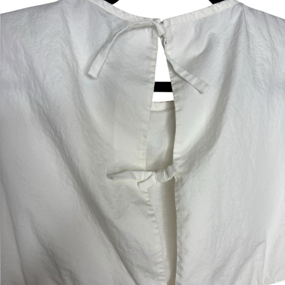 Tibi White Peplum Babydoll Sleeveless Boho Flowy Blouse Size 8 - Picture 5 of 12